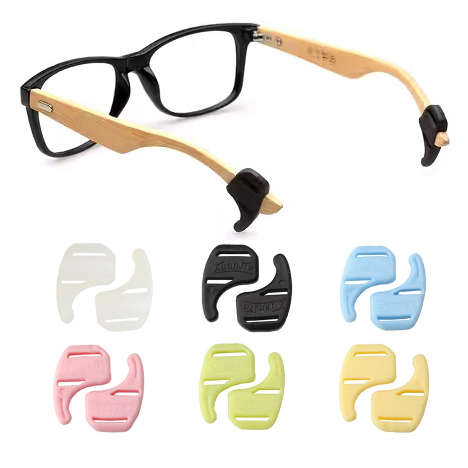 TORWOL Silicone Non-slip Glasses Ear Hook,Elastic Glasses End Tips,Soft Ear Clip Eyewear Retainers for Glasses Sunglasses