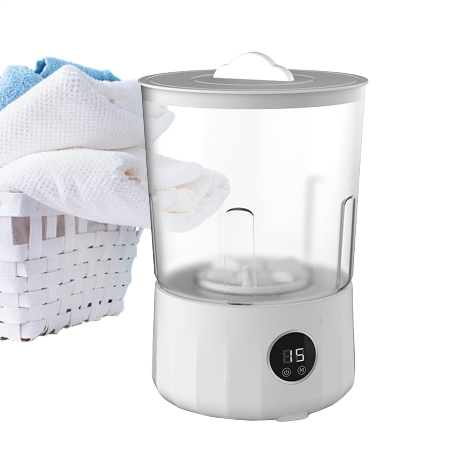 Xijobido Lavadora Portátil,Lavadora Pequeña 1500ml | Limpiacalcetines Recargable con 3 Modos para Hogar Viajes Apartamentos Dormitorios
