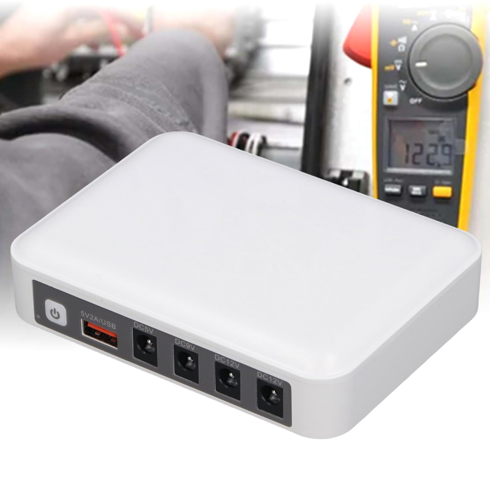 Mini Ups, Alimentation d'alimentation sans Interruption 6000mAH Batterie de Secours Home Small Ups with Sortie USB 5V DC 9V 12V Protecteur Compact pour Le Moderne du Routeur WiFi (Plug UE 220V)