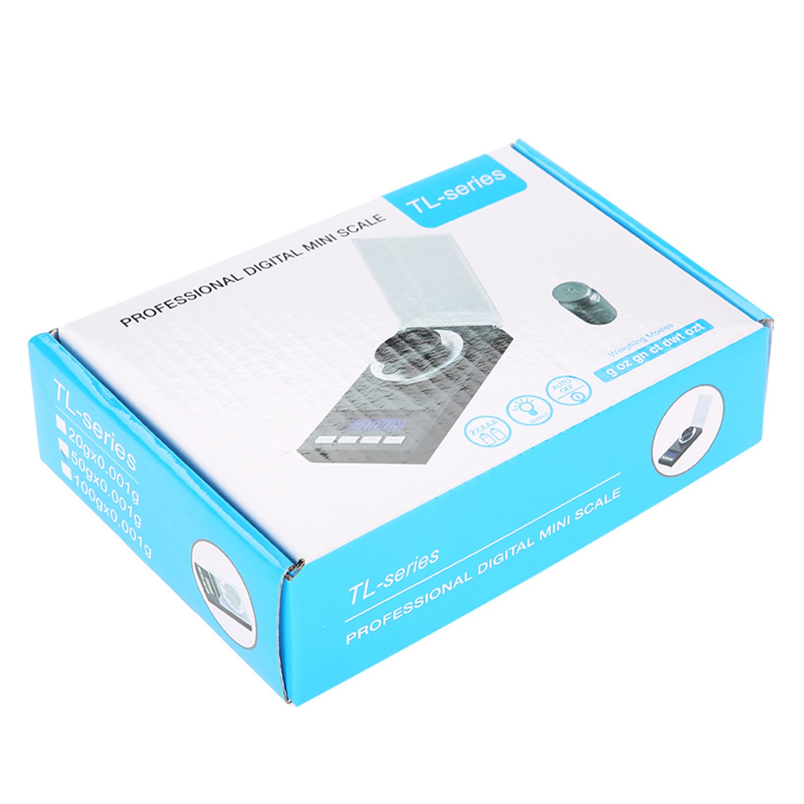 Báscula de Joyería 0.001g, Balanza de Bolsillo Portátil Mini, Pantalla LED con Luz Azul, Protector contra Viento, Tara, Conteo de Piezas, para Oro, Gemas, Hierbas (20g)