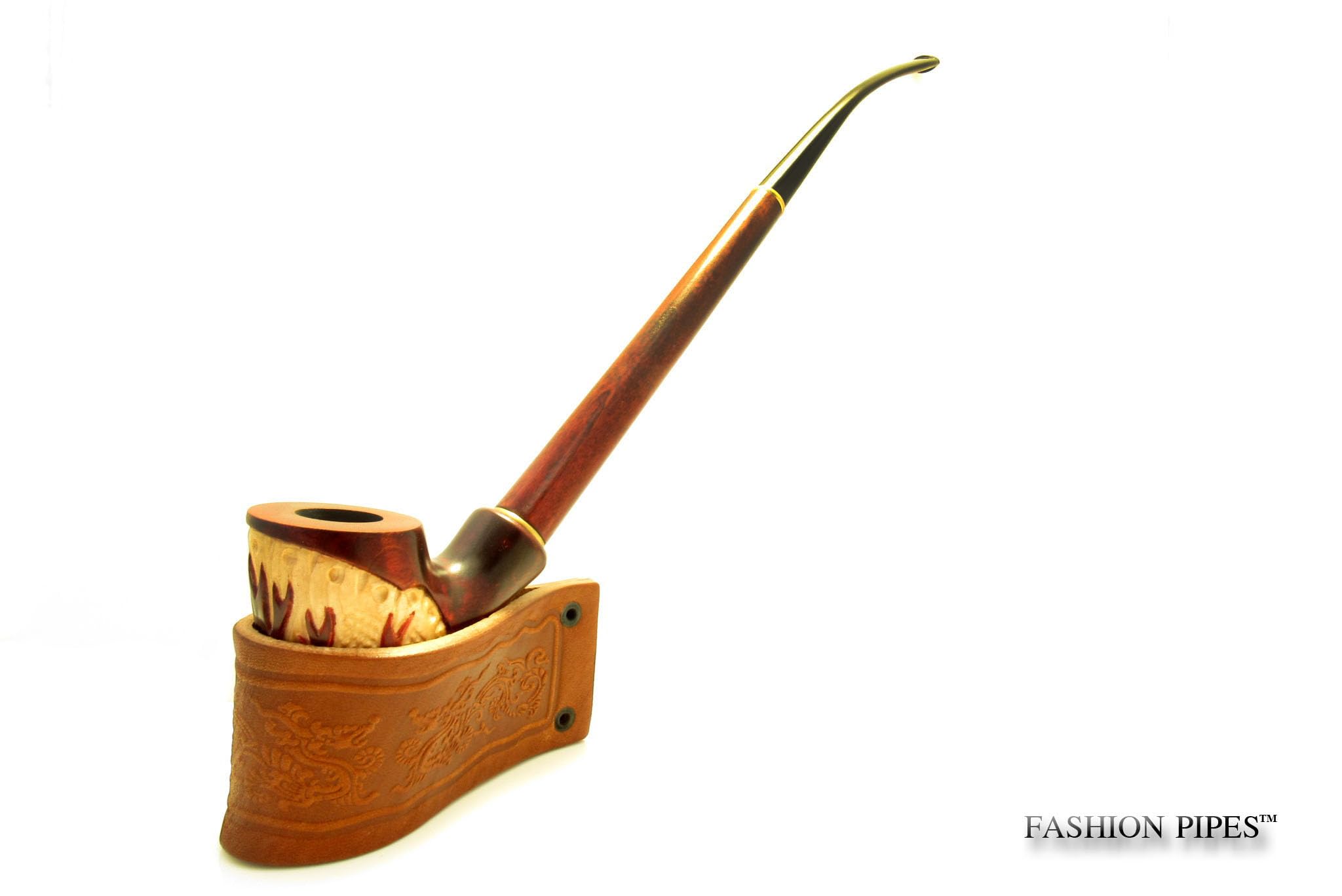 Pipa de fumar tabaco Churchwarden larga Fashion Nordic "Tree" of Life, pipa de madera de 33 cm diseñada para fumadores de pipa
