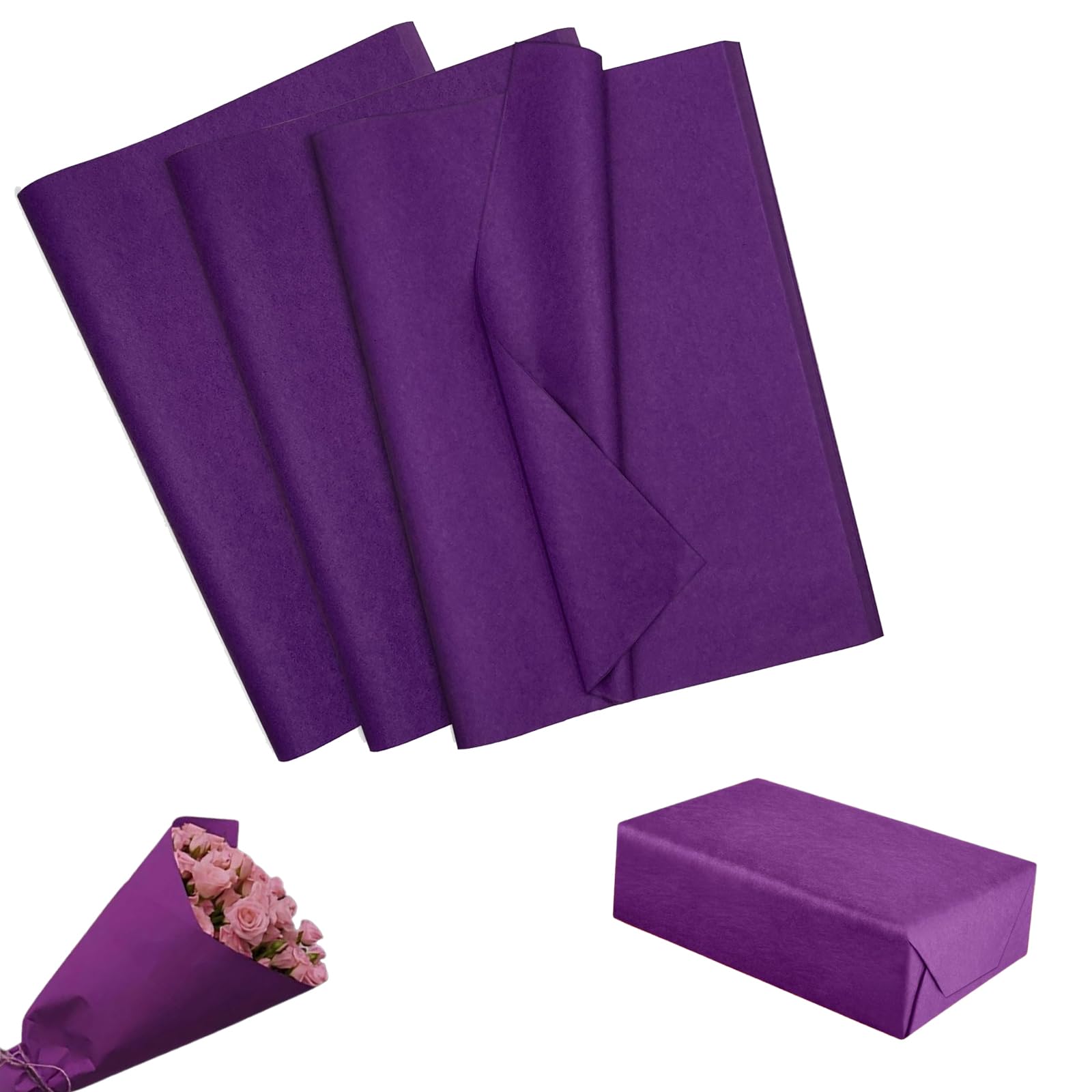 – Duomama 40 Sheets Purple Tissue Paper Art Gift Wrapping Bulk Pack - DIY Craft Supplies for Birthdays, Halloween, Parties - 19.69x29.53 Inches, Floral Designs - Festival Decor Essentials
