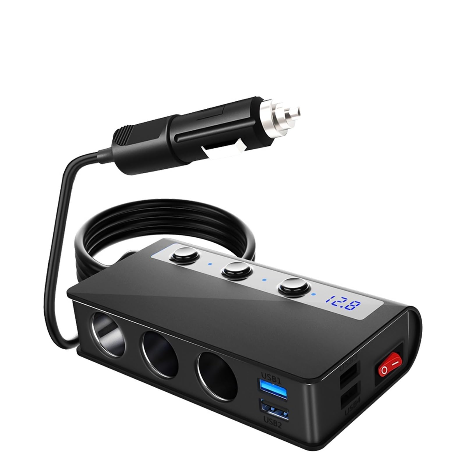MORREZ Gniazdo zapalniczki samochodowej 4 porty USB szybkie ładowanie 3.0 12 V 24 V szybka ładowarka samochodowa rozdzielacz adapter samochodowa część wewnętrzna łodzi (kolor: 4 porty USB)