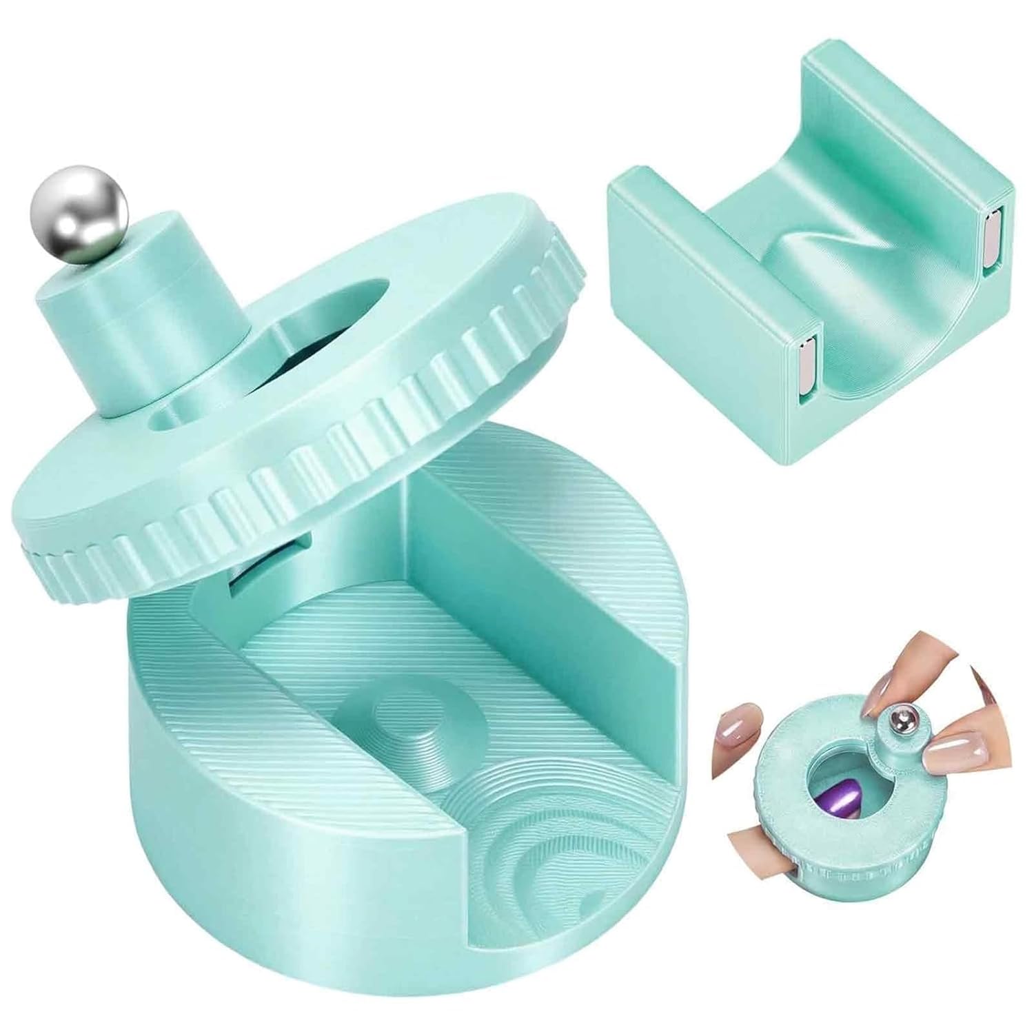 Rotating Nail Polish Set with Technology – Automatic Glass Bead Suction Tool, Salon Nails Kit At Home, Nail Polish