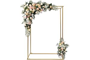 1.8M Gold Metal Geometric Arch Garden Square Arbor