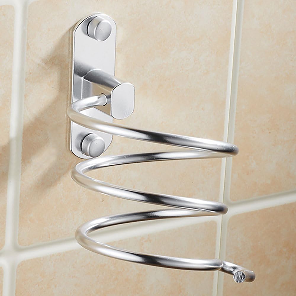 Soporte para secadora de pelo, organizador de herramientas para secadora de pelo de tamaño completo, estante giratorio con reposabrazos para plancha plana, rizador, diseño de ahorro de espacio