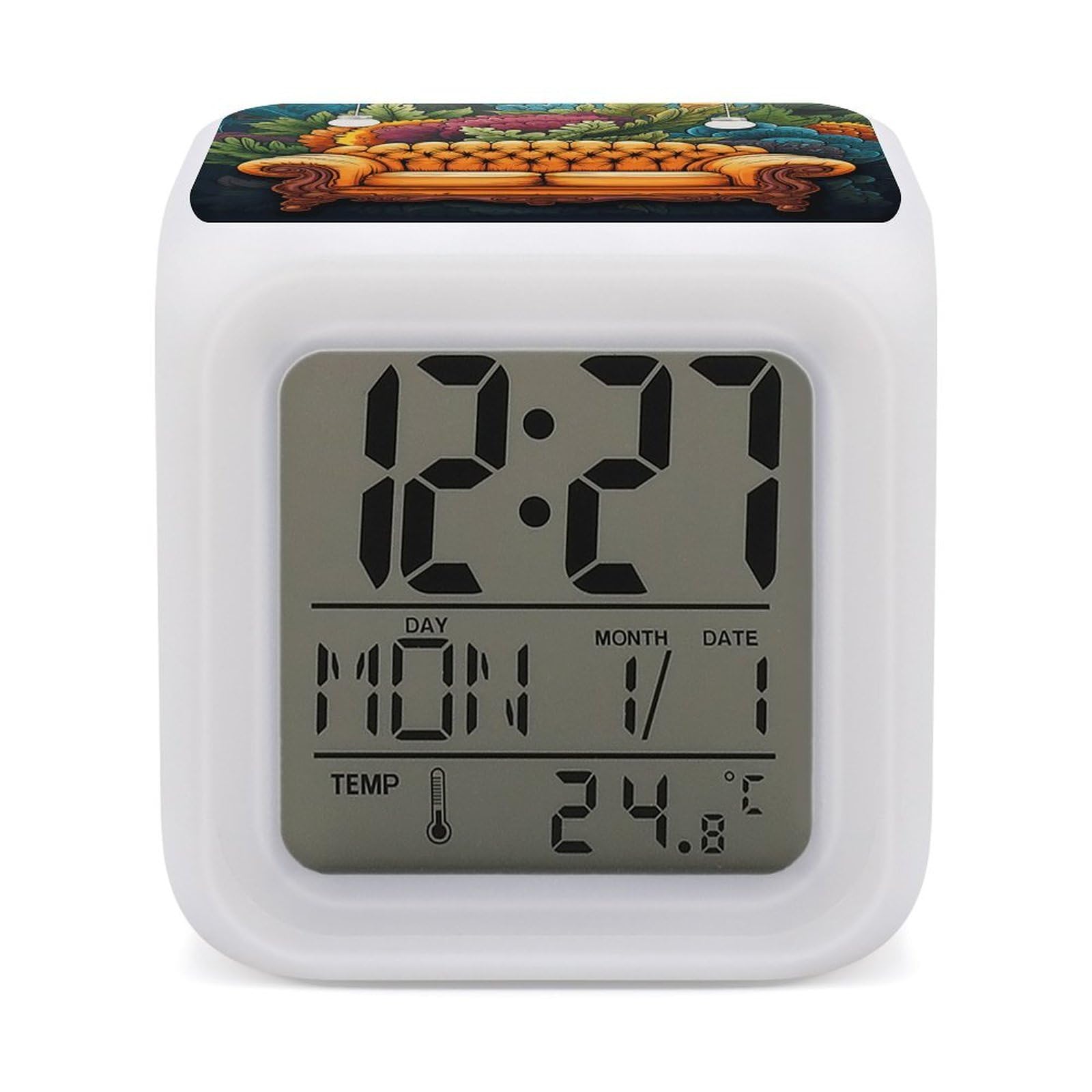 Reloj despertador digital contra el insomnio con luz relajante y sensor de temperatura