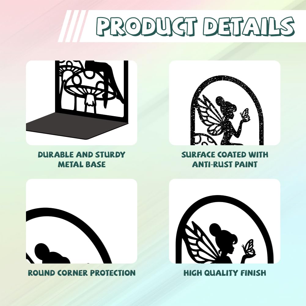 Sujetalibros De Metal Decorativos - Par De Soportes Para Libros Modernos Y Resistentes