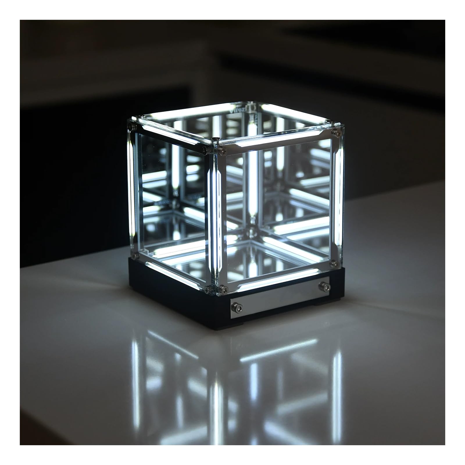 MJDHS Mirror Night Light – 4d Infinite Mirror Cube Lamp,Character Model Box,Touch-Controlled Dimming, And Type-C Charging, Making It An Ideal Choice For Science Fiction Enthusiasts(Color:White)