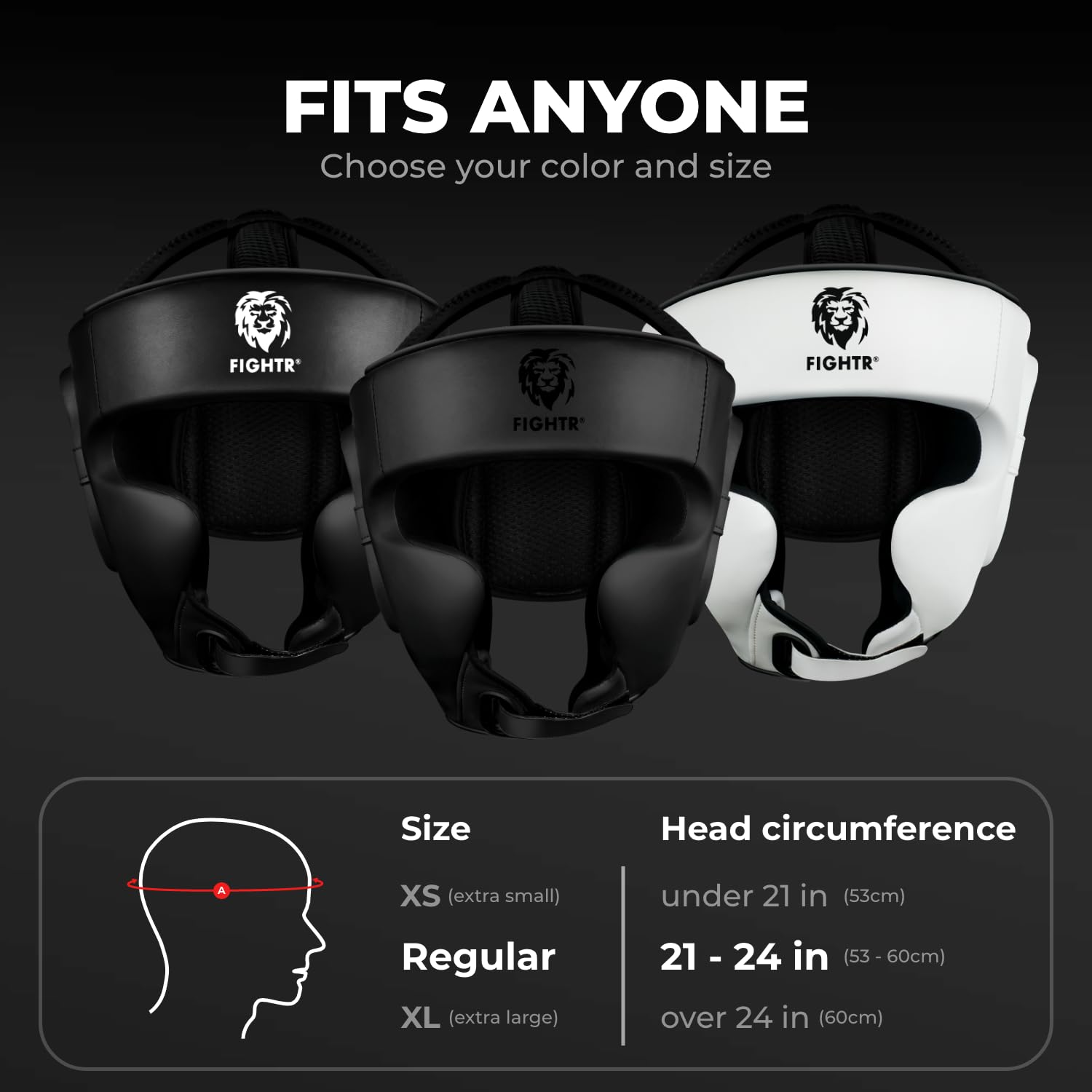 FIGHTR Protezione per la testa MMA con ottima vestibilità per la massima protezione, casco da boxe regolabile per sparring, per boxe, MMA, Muay Thai, kickboxing e arti marziali