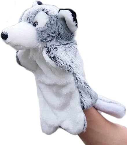 Marionetas de mano Husky de peluche, animales de peluche, juguetes para imaginativos juegos de simulación