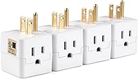 Vista 11 de Adaptador de pared de 3 tomacorrientes, extensor de enchufe de 3 clavijas con certificación UL, 125 V, 1875 W, enchufe de pared de 3 salidas
