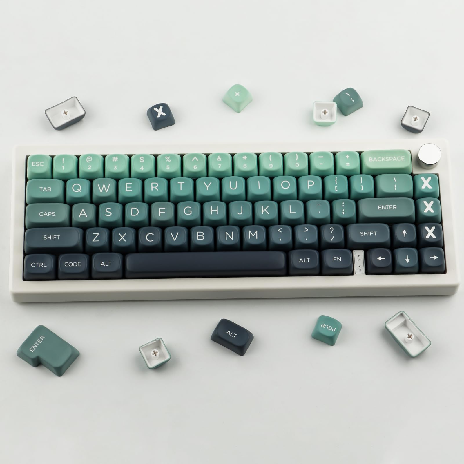JakeTsai 140 klawiszy PBT MOA Profile Keycaps, układ ANSI, kompatybilne z klawiszami mechanicznymi Cherry MX Switches