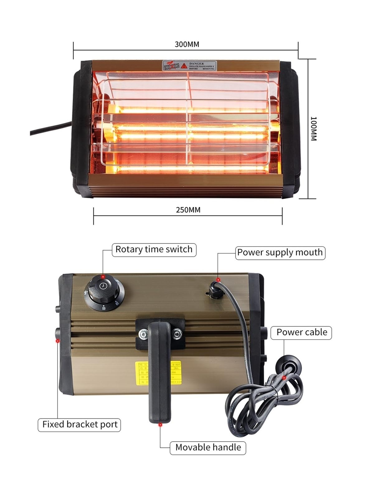 1000W samochodowa lampa na podczerwień do utwardzania lakieru, ręczna lampa grzewcza do lakieru, suszarka krótkofalowa, lampa grzewcza na podczerwień do naprawy lakieru