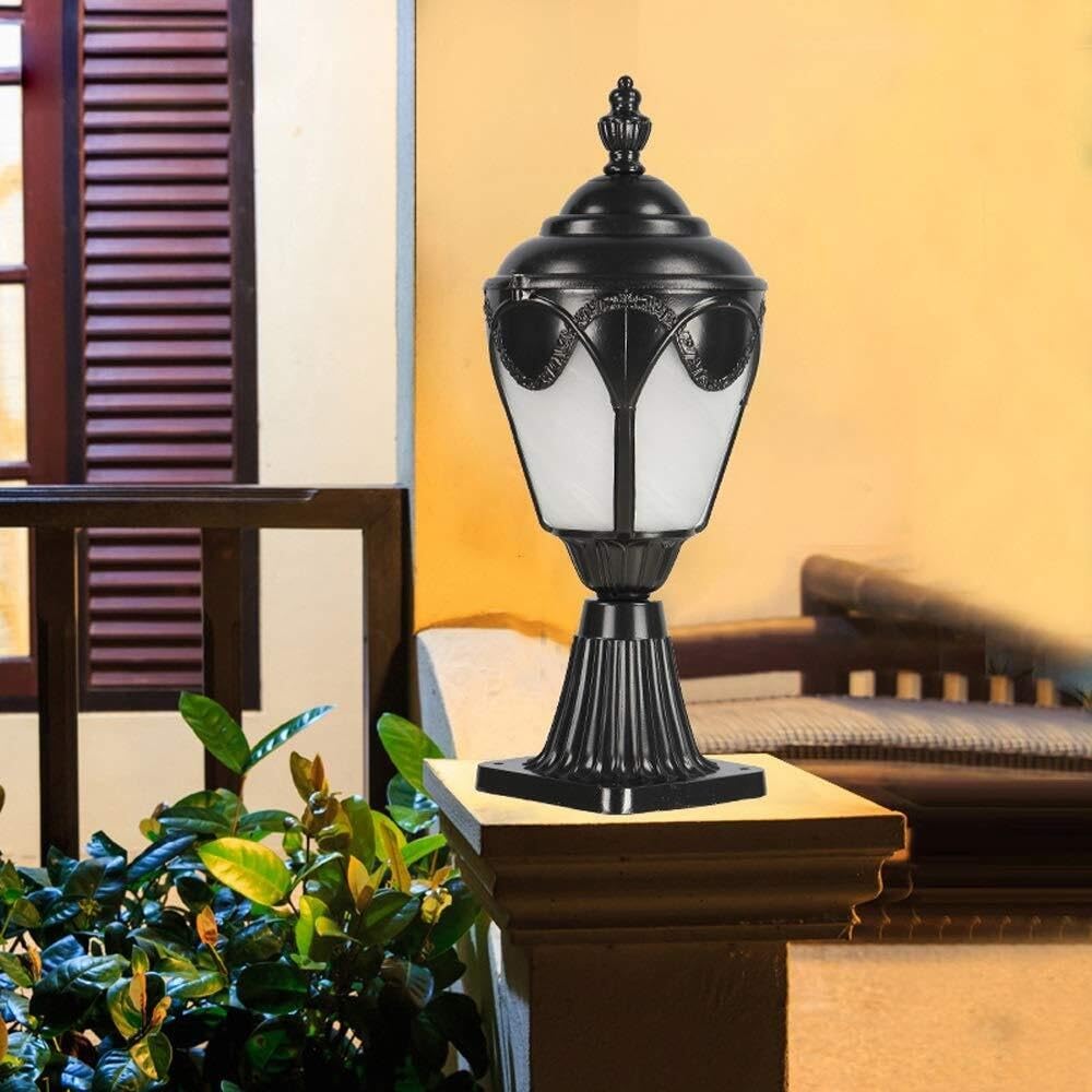Lampa Słupki Wodoodporna Kolumna Oświetleniowa Aluminiowa Zewnętrzna Lampa Słupowa Do Drzwi Willi Szkło Oświetlenie Krajobrazu Ogrodowe E27 Metal Zewnątrz i Drogę