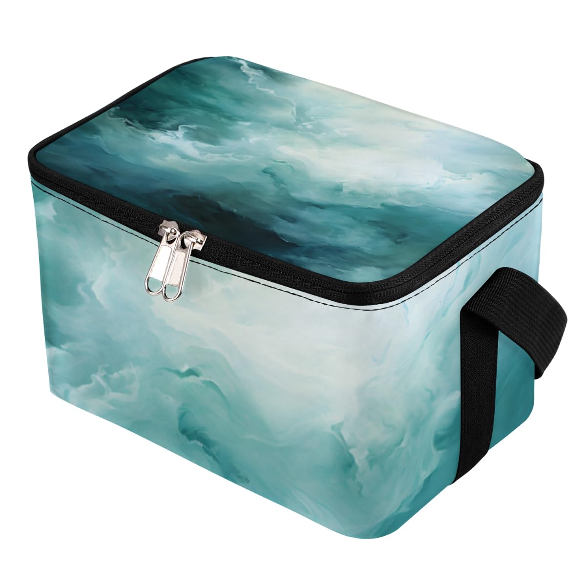 Lunch Bags for Women Men 9 Cans,Abstract Color Mix Hot & Cold Food Delivery Bag Insulated Grocery Bag Insulated Lunch Box Marble Texture Design Cooler Bag for Office Work Picnic Beach