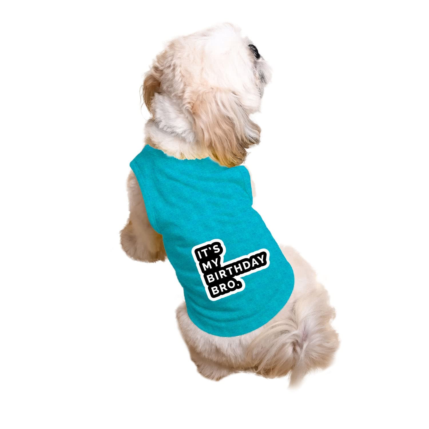 Ruse Pet Its My Birthday Bro Printed Dog Round Neck Sleeveless Vest Tank T-Shirt/Tees Apparel/Clothes/Tees Gift for DogsSteel BlueM (Chubby Pugs, Beagle etc.) (B0BW66JJDM) Amazon Price History, Amazon Price Tracker