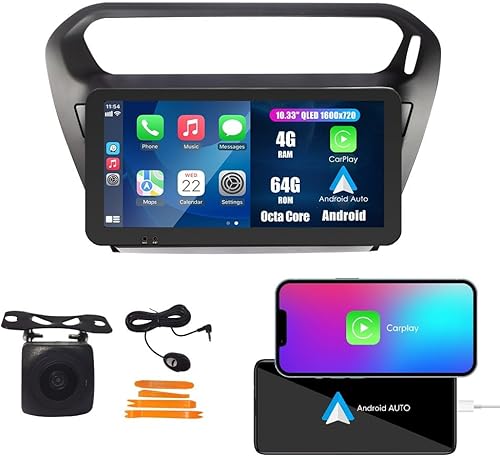 Miniatura 10 de Kunfine Navegación Android para coche, radio GPS estéreo, pantalla de cámara inversa, 9 pulgadas, pantalla táctil IPS, almohadilla para tableta