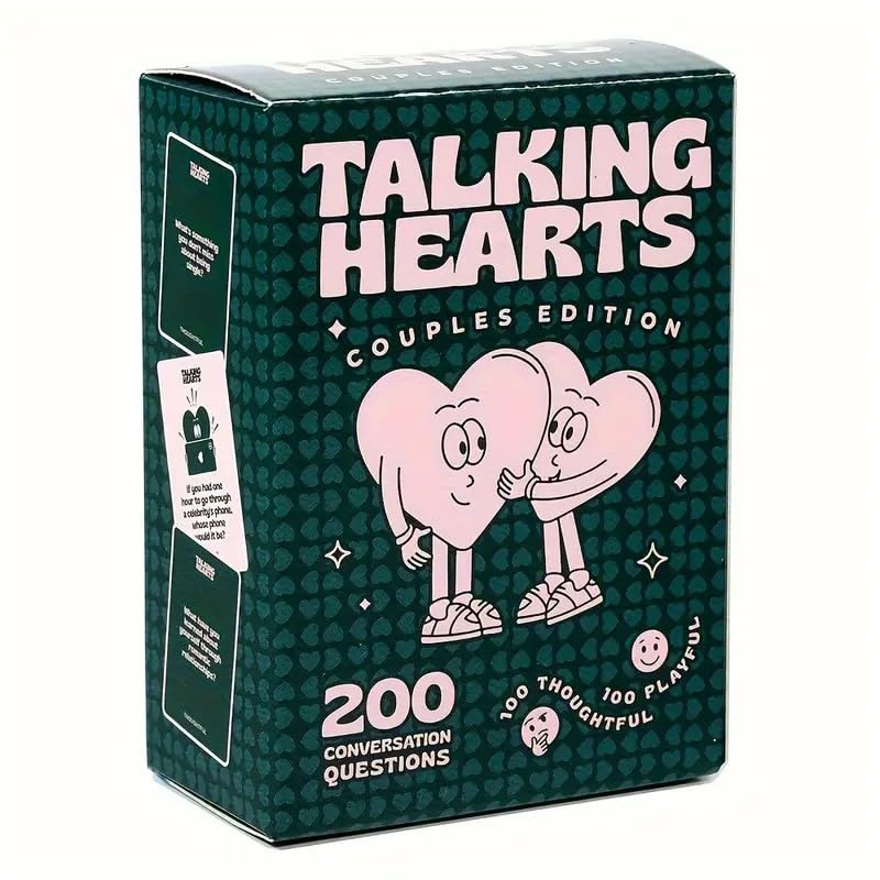GEN:ZAI Talking Hearts Couples Edition Game - 200 Conversation Questions Thoughtful and Playful Date Night - Valentines Day - Deeper Connection (Couples Edition)