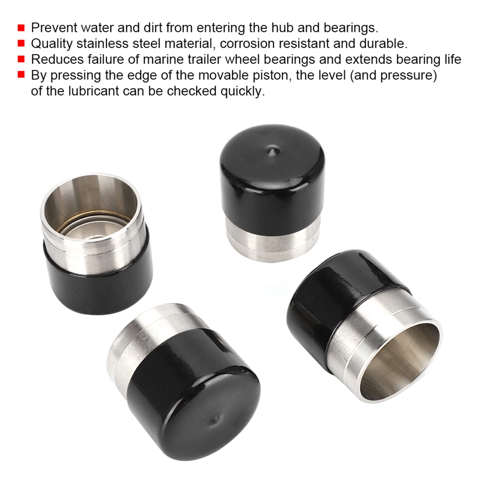 NutriEss Boat Trailer Bearing 1.98in Protective Cover 4pcs Robust Hub Bearing Boat Accessory for Smooth Sailing and Easy Maintenance