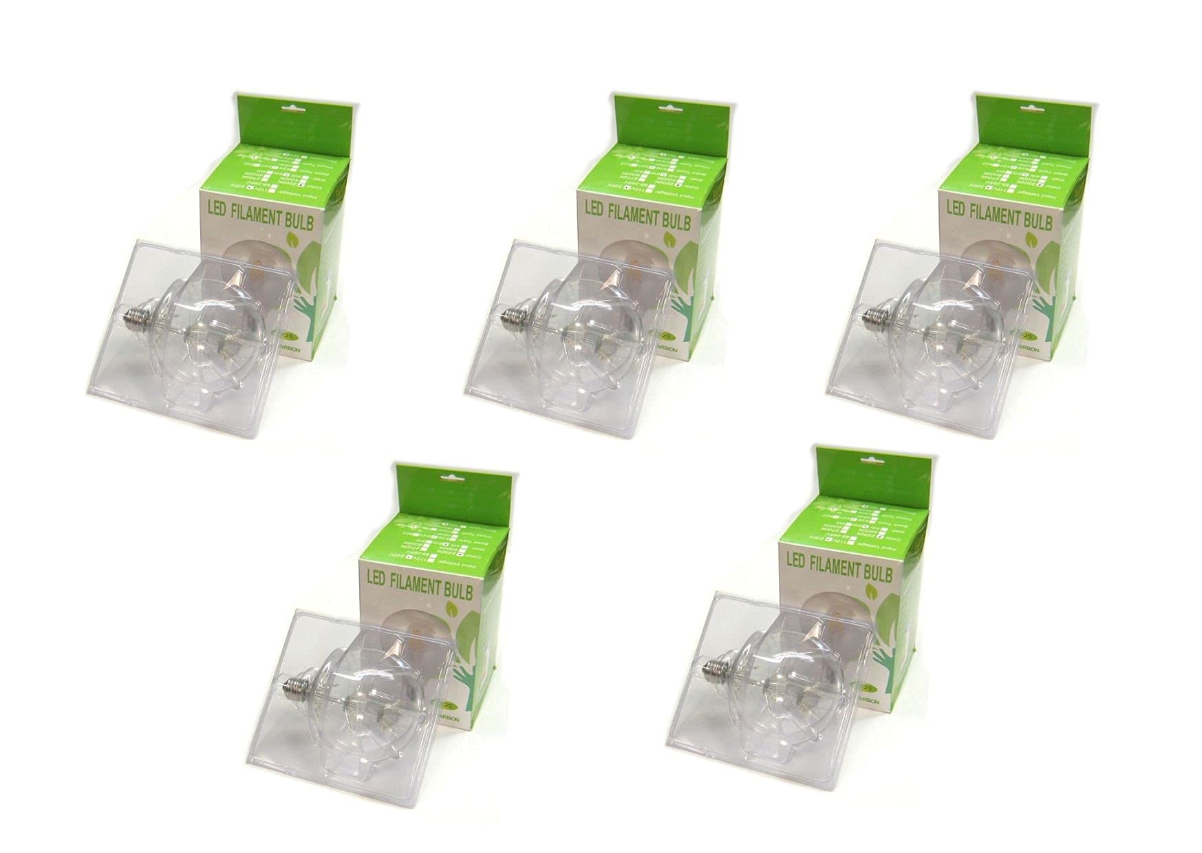 JANDEI - Filament G125 6W E27 Goldenes Glas LED Birne, Warmweiß 2700K (Weißes Glas) (5 EINHEITEN)
