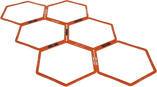 Yes4All Hex Agility RingsSpeed Rings with Carrying Bag Hexagon Rings Agility Hurdles for Agility Footwork Training