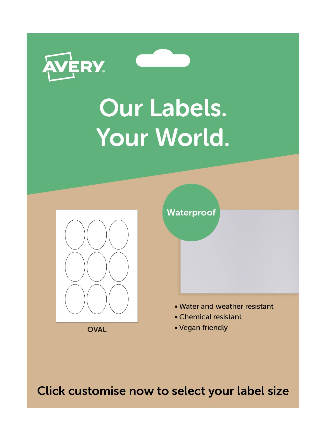 Avery Oval Waterproof/Heavy Duty Labels, A4 Sheet of Labels, Custom Stickers, Personalised Stickers, Sticky Labels for Printing, Avery Labels, Heavy Duty White Labels, Product Labels, Candle Labels