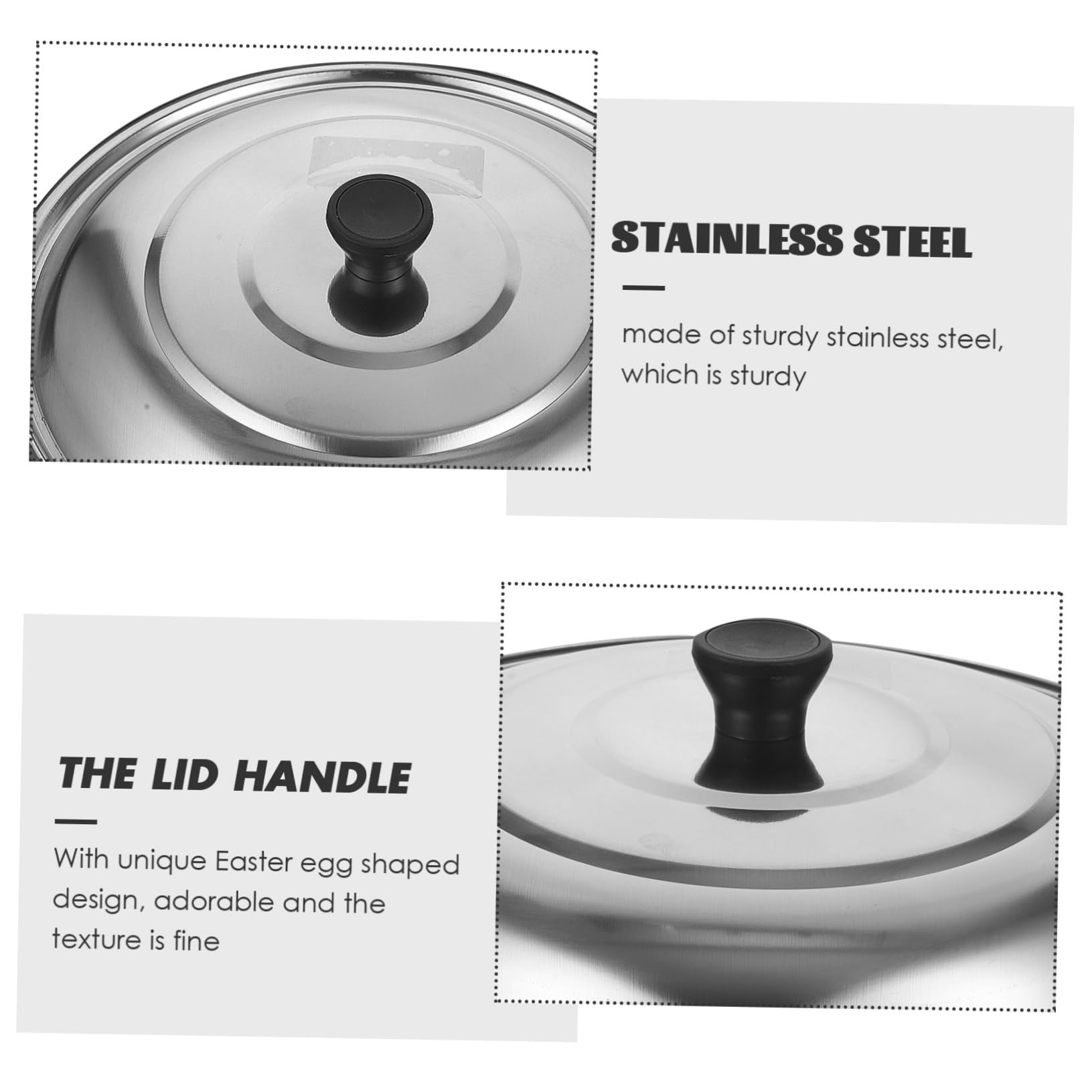 Hemoton Couvercle de casserole universel de 30 cm avec bouton rond, couvercle de rechange en acier inoxydable pour ustensiles de cuisine à la maison