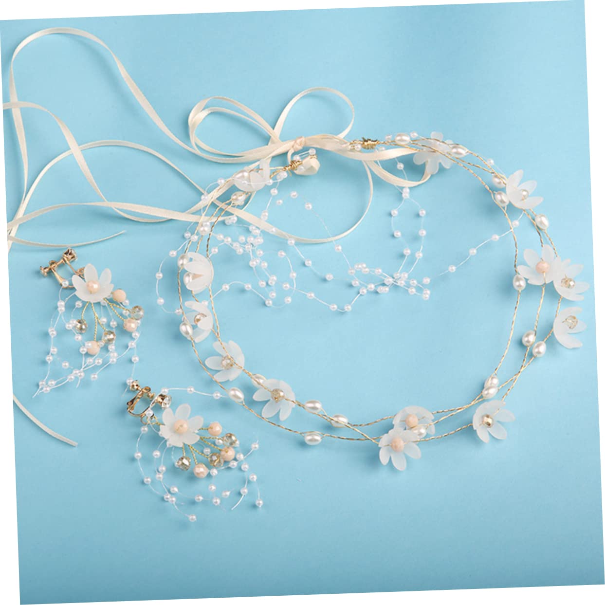 FRCOLOR 3sets Cerchietto Per Sposa Con Fiori Eleganti Accessorio Per Matrimonio e Feste Adatto Per Addio Al Nubilato e Cerimonie Comodo e Leggero Per Foto e Cosplay