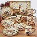 Pine Forest 16 oz. Woodland Ceramic Mugs, Set of 4 – Autumn Wildlife Coffee Cups with Fox, Owl, Deer & Raccoon – Great for Hot Chocolate, Tea, Pumpkin Spice, Fall Gifts, and Cozy Cabin Vibes