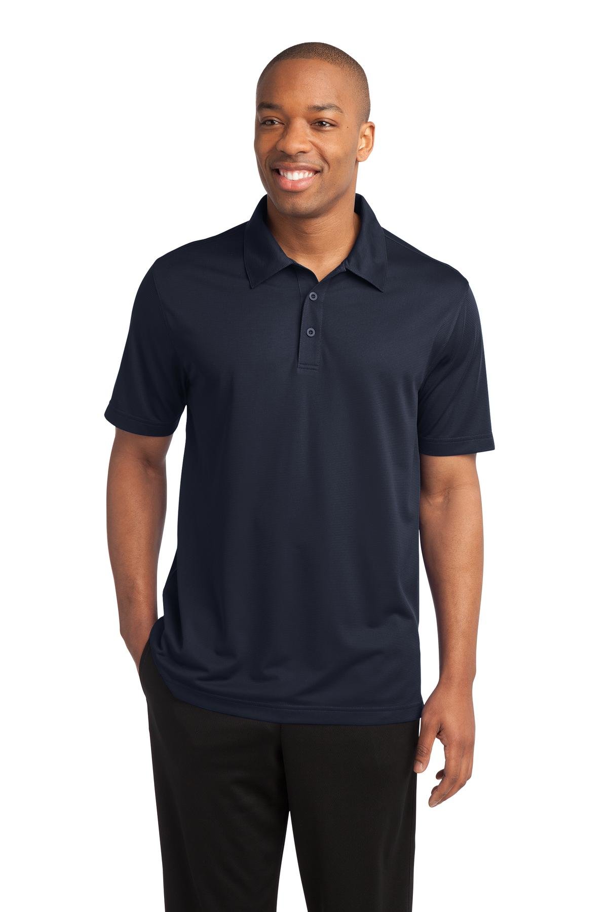 SPORT-TEK Mens PosiCharge Active Textured Polo, True Navy, X-Large