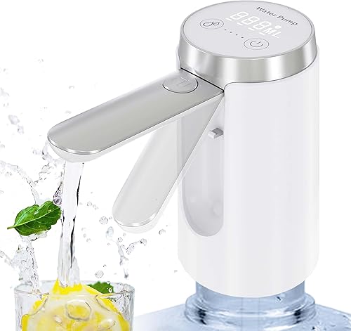 KIARYUOLL Dispensador de agua plegable de 5 galones con liberación de botón para camping, dormitorio, cocina, hogar, bomba de agua eléctrica pequeña
