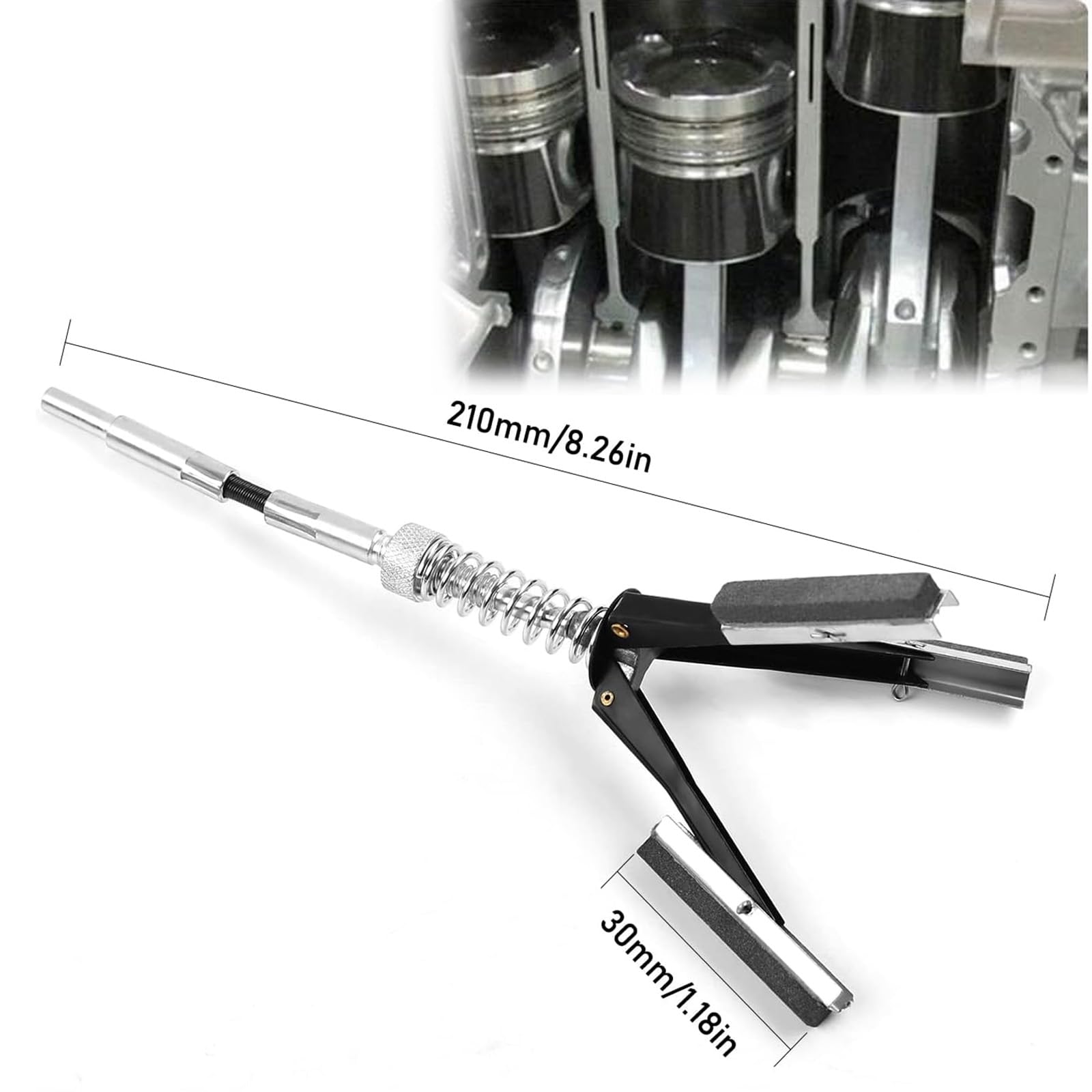 GERUI Dispositivo a cilindro Hon, 3 ganasce per lucidatura, spazzola regolabile 19-64 mm, cilindro freno auto, tubo, foro, utensile levigatura, ricambio auto, camion