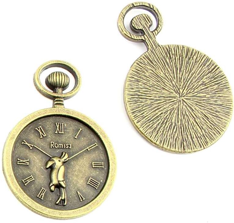 Jewelry Making Findings Antique Bronze Charms FL1976 Parrot Pocket Watch Craft Lots Repair Supplies