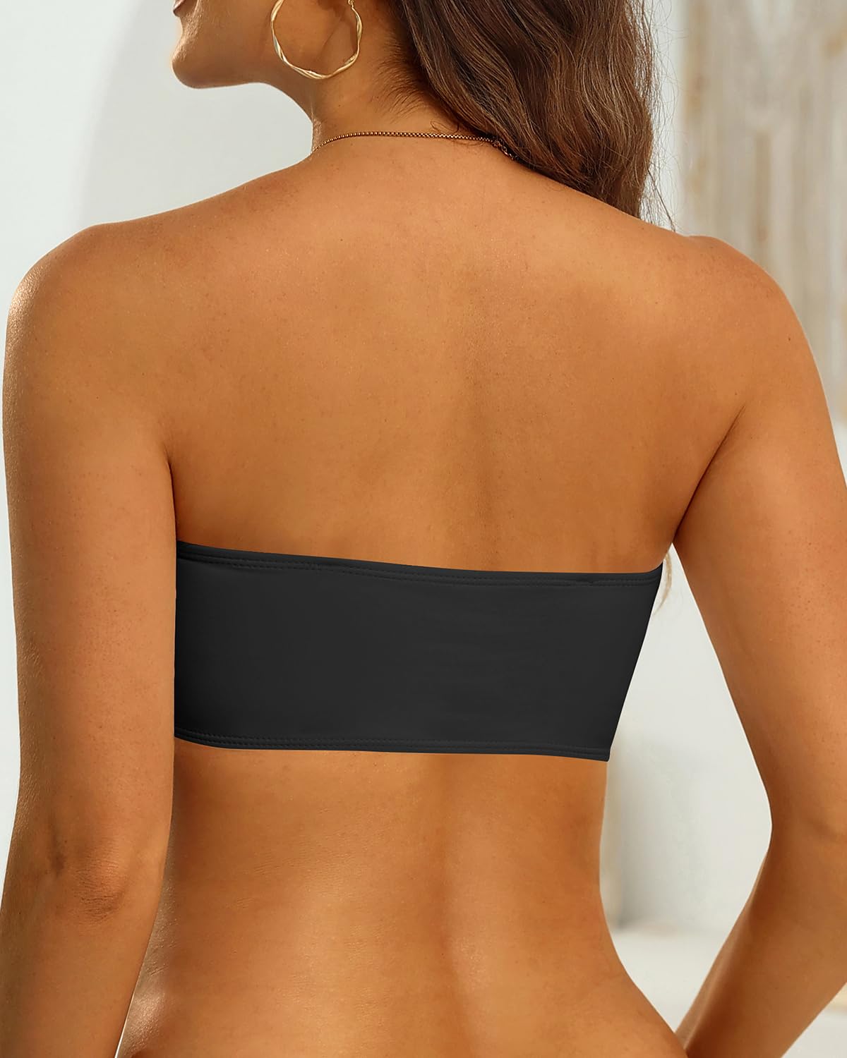 Aqua Eve Trägerloses Bikinioberteil für Damen, Bandeau-Badeoberteil, Tube-Top, Badeanzug-Oberteil