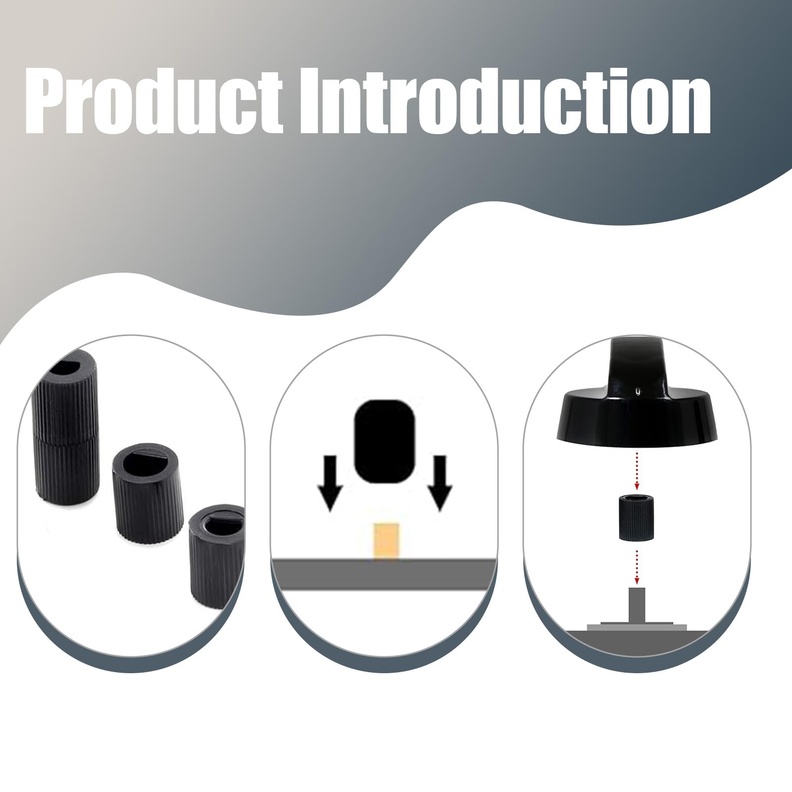 Boutons de Plaque de Cuisson Universels, Pack de 4 Boutons Rotatifs en Noir, Compatibles avec la Majorité des Plaques de Cuisson, Fours et Gazinières Électriques, Inclus 12 Adaptateurs - 5