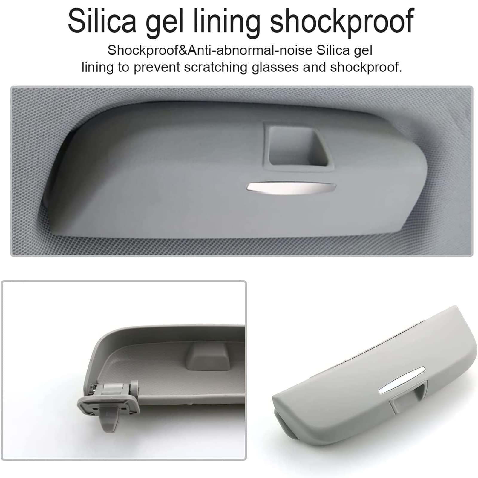 per Skoda Fabia Superb Rapid Yeti Custodia Occhiali da Auto, ABS Porta Occhiali da Sole Portaoggetti Visiera Auto Scatola Organizer Interni Accessori,A/Gray
