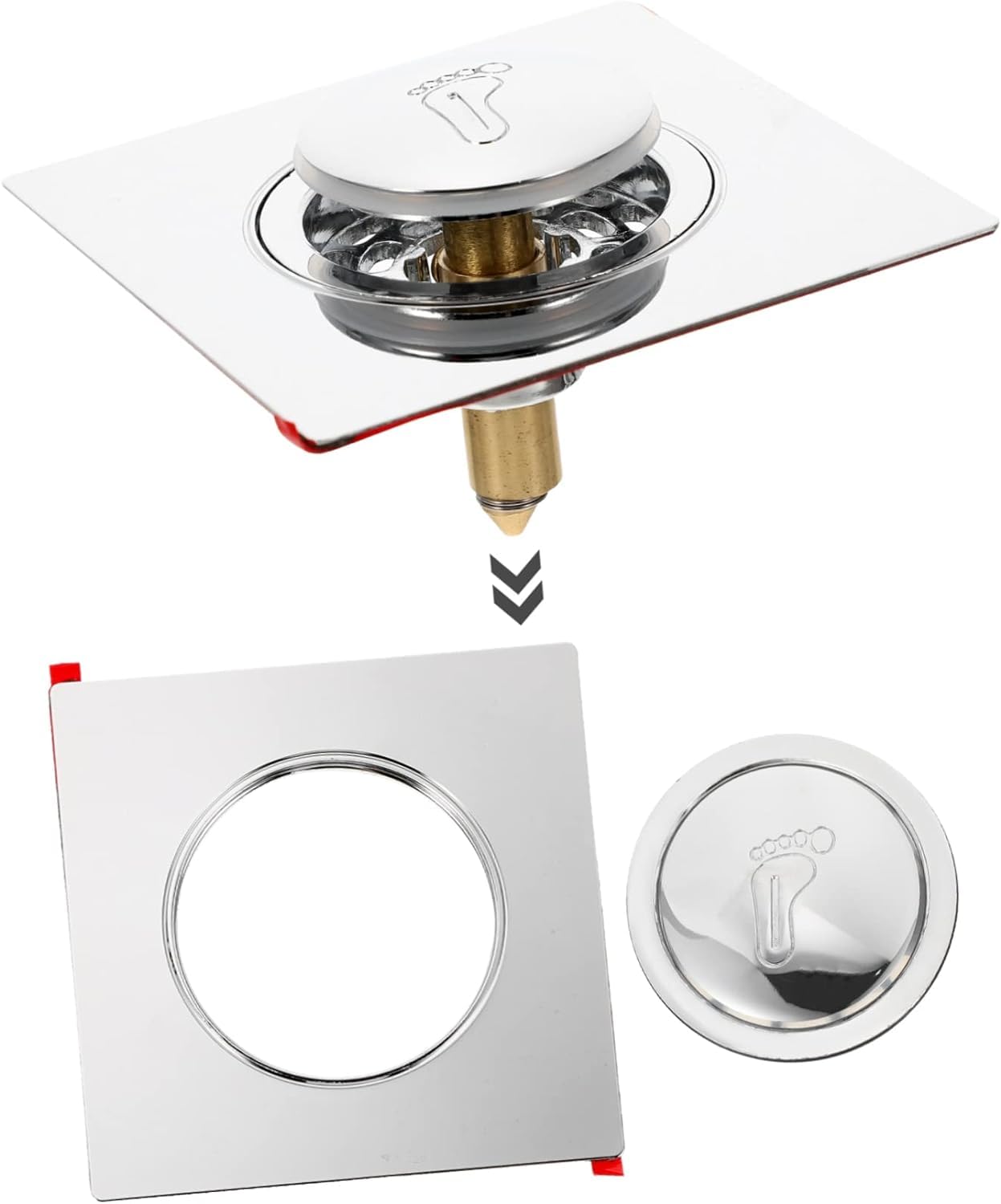 Tapón de filtro de baño, presione el núcleo de resorte, tapón de pelo for desagüe de ducha, bañera, colador de acero inoxidable, tapón de desagüe for fregadero, tapones for bañera, fregadero de acero