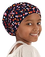 Vista 18 de Alnorm Gorro de dormir rizado para niña, gorro de satén con banda elástica cómoda ajustable para adolescentes, niños grandes, niños