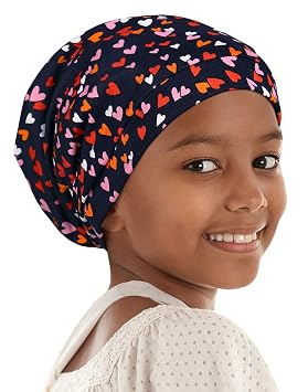 Hair Bonnets for Girls Satin Silk Night Cap Non Slip Sleeping Hat for Kids Boys Adjustable Headwrap Orange