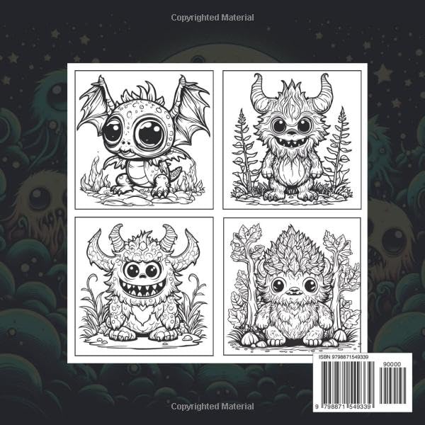Adorable Creepy Mini Monsters Coloring Book: Cute and Creepy Coloring Pages for Adults and Teens ,Perfect Gift for Fantasy monsters Lovers. image 3
