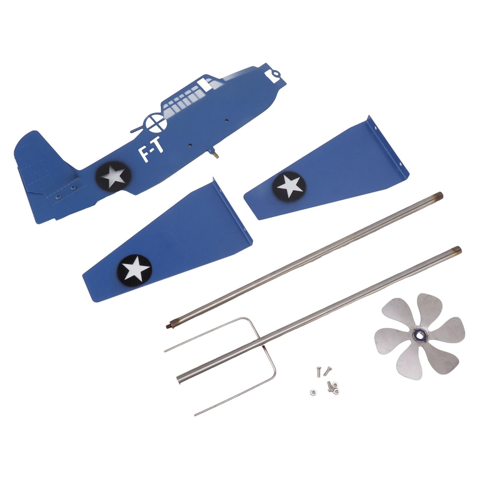 Girouette Aereo In Acciaio Inox Per Giardino - Decorazione Girevole Con Mulino A Vento, Regalo Per Appassionati - Foto 8