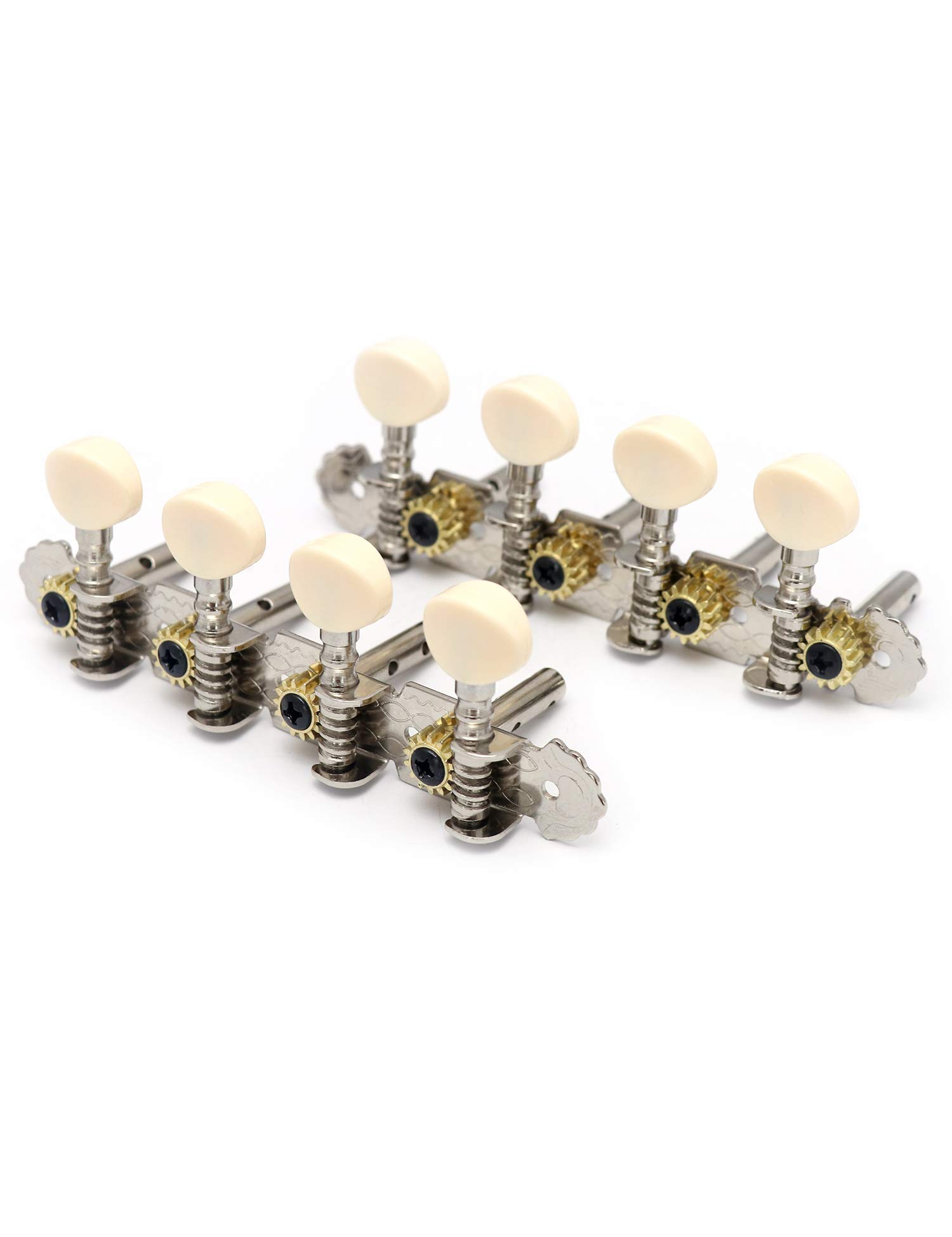 8 clavijas de afinación de guitarra de cuerdas, 4L 4R | Instrumento de guitarra banjo de mandolina cromada de doble agujero