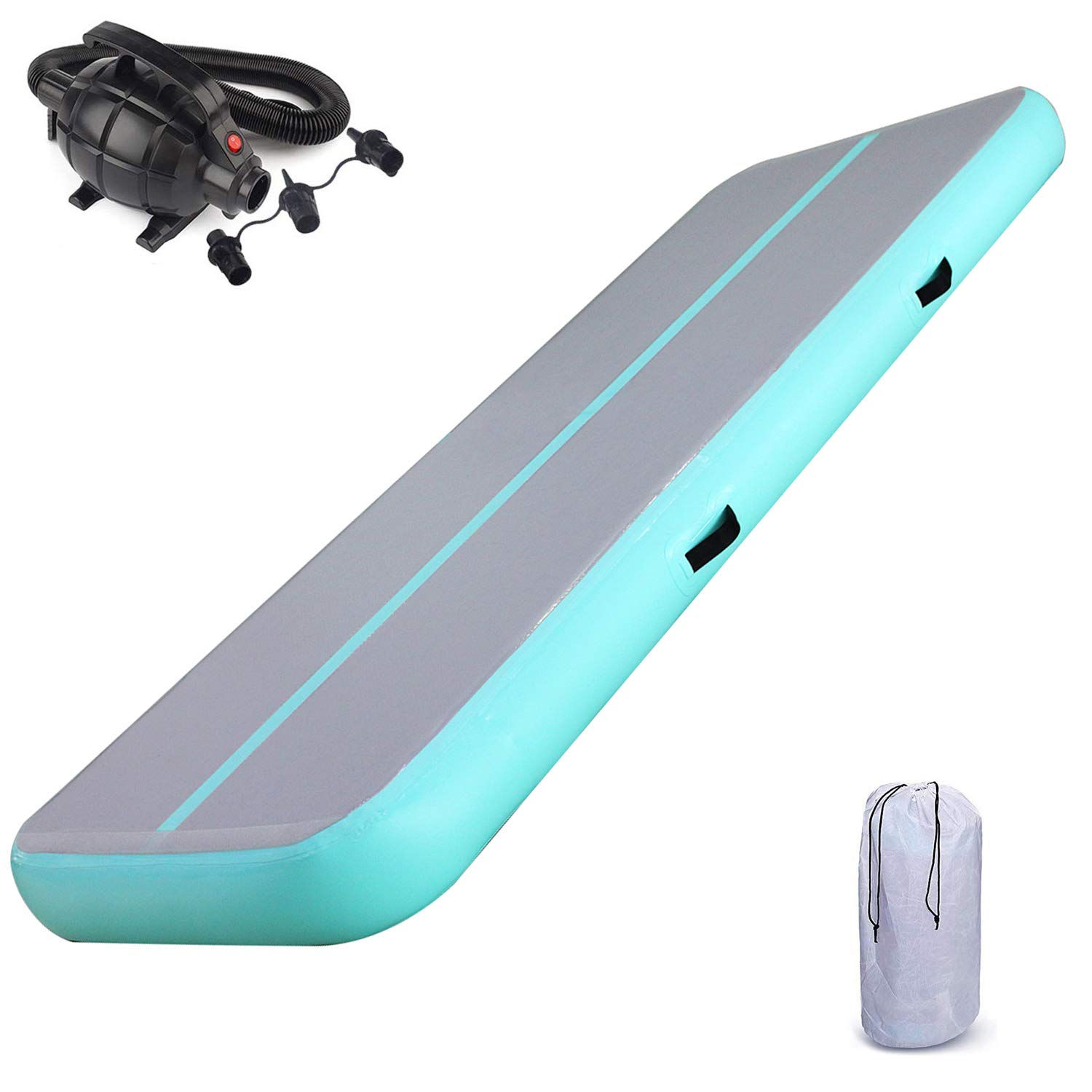Air Mat Tumble Track 6.6ft/10ft/13ft Length 4/8 Inches Thick Gymnastics Inflatable Tumbling Track Mat with Air Pump