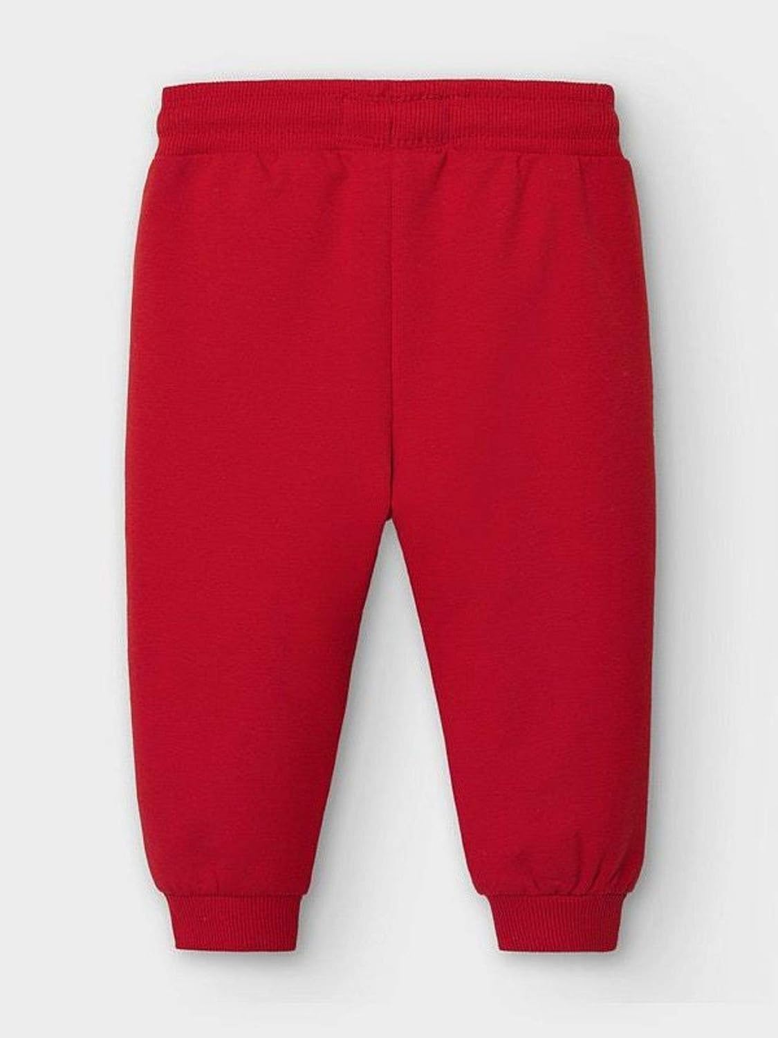 Mayoral Basic Cuffed Fleece Trousers for Baby-Boys Red