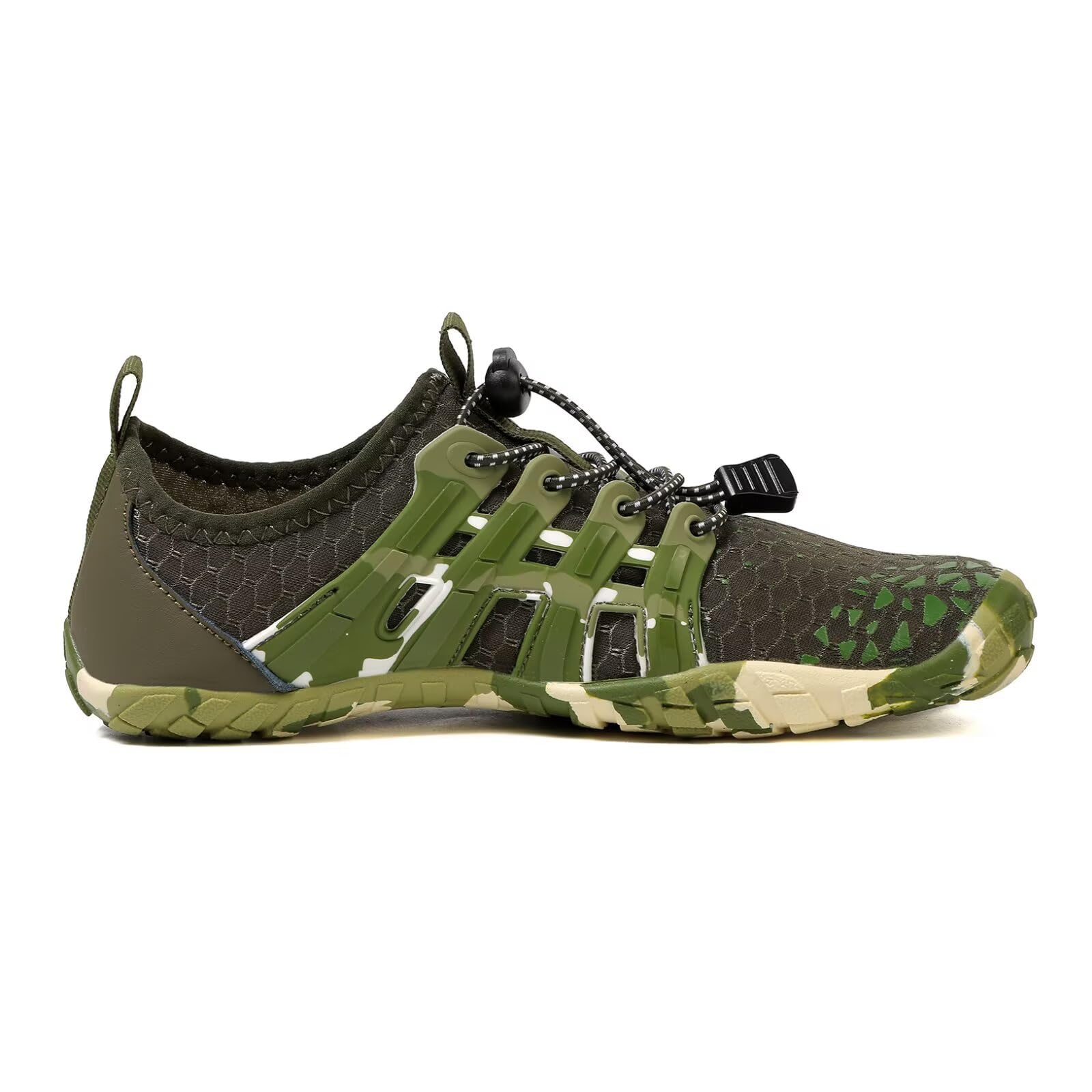 Men's Women's Camouflage Quick Drying Anti Skid Aqua Shoes for Summer Beach Diving Surfing Swimming Cycling Wading Water Sports Dark Green Men 7/Women 8