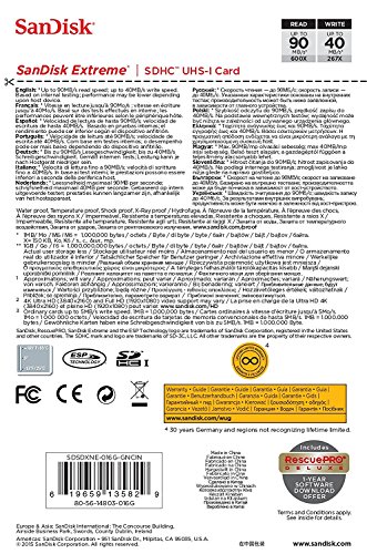 SanDisk Extreme Carte Mémoire SDHC jusqu'à 90 Mo/ Classe 10 U3 V30 - vue 4