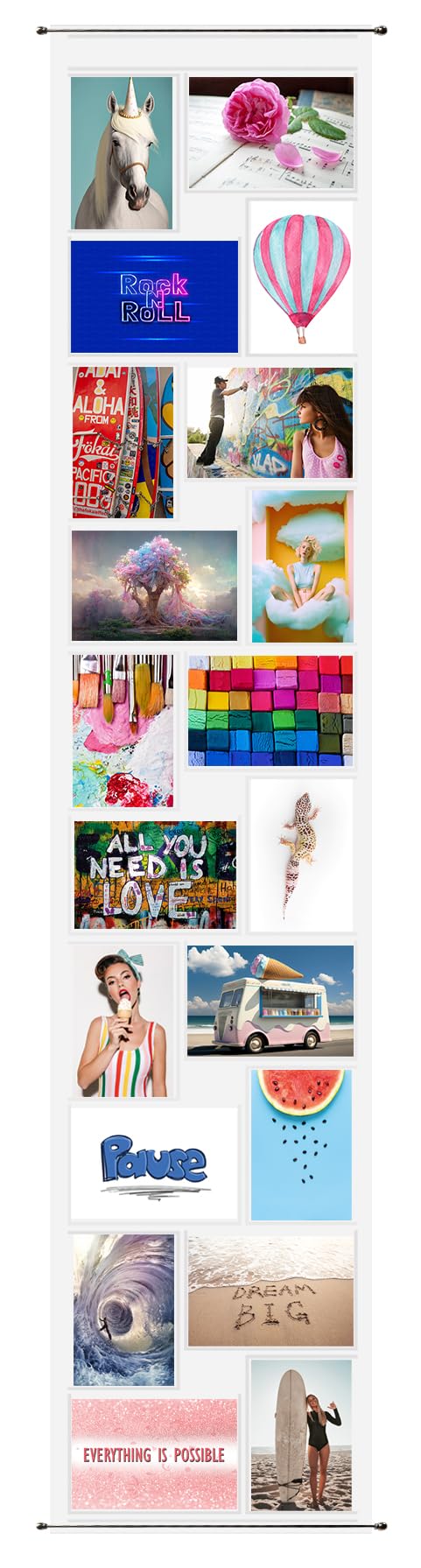 Trendfinding Transparent Photo Curtain 10X15cm Portrait And Landscape Format For 20 Photos With Metal Rod To Hang Up