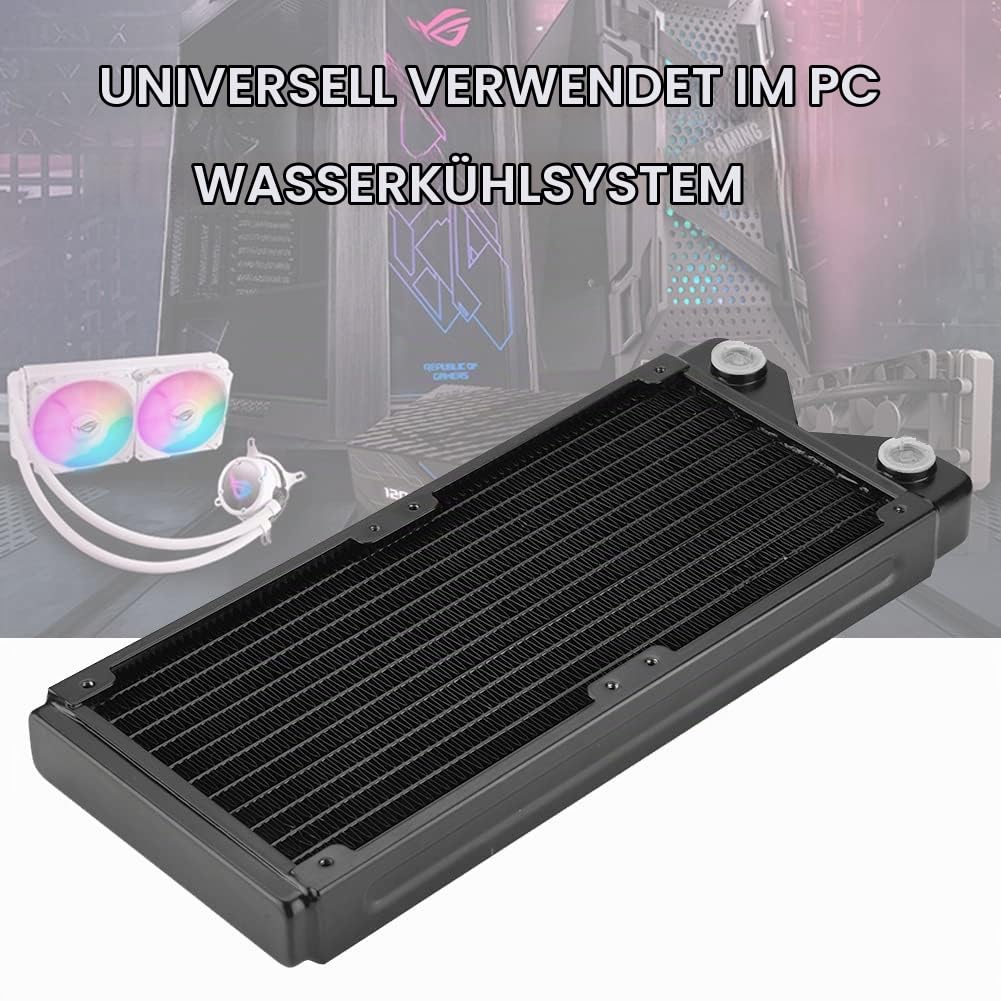 Richer-R 120mm/240mm/360mm Radiator, Kupfer G1 / 4 Gewinde PC Wasserkühlung Heizkörper,Wärmetauscher Schnelle Kühlkörper Radiator für PC Wasserkühlung industrielle Wasserkühlung usw.(240mm)