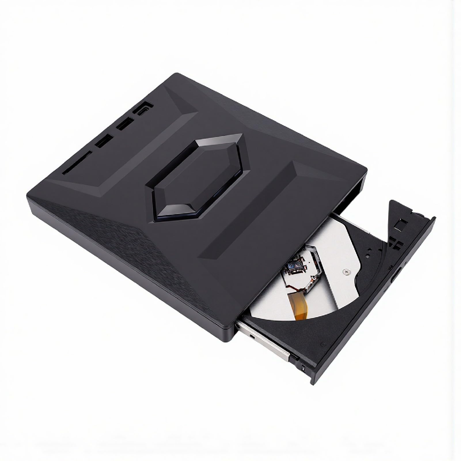 Asixxsix Lecteur Blu Ray Externe, Graveur CD DVD USB 3.0 et USB C | Installation facile (Plug and Play), bande passante de 5 Gbit/s, câble USB double, compatible avec Window 2000 XP